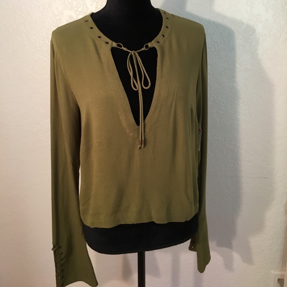 Free People Tops - Free People Olive Long Sleeve Shirt